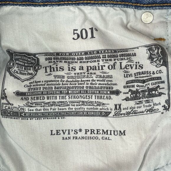 Levi's 501 Big E Straight Leg Premium Jeans Women’s 29 x 32 Destroyed Selvedge - Picture 8 of 16
